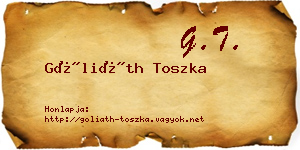Góliáth Toszka névjegykártya